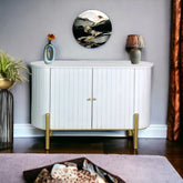 Kraft Bazaar Oval Sideboard (S) in Decu White 120x40x80Cm